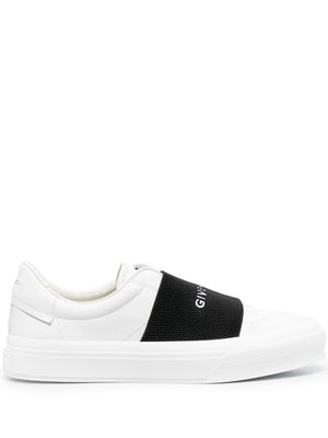 Givenchy logo-embroidered slip-on leather sneakers - White
