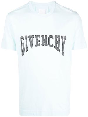 Givenchy logo-embroidered T-shirt - Blue