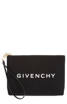 Givenchy Logo Graphic Canvas Travel Pouch in Black