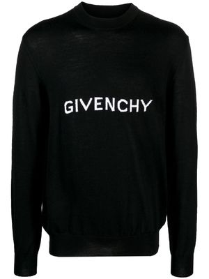 Givenchy logo-intarsia wool jumper - Black