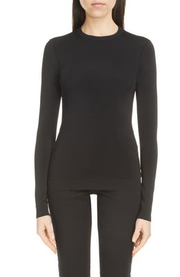 Givenchy Logo Lace Back Crewneck Sweater in Black