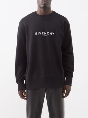 Givenchy - Logo-print Cotton-jersey Sweatshirt - Mens - Black