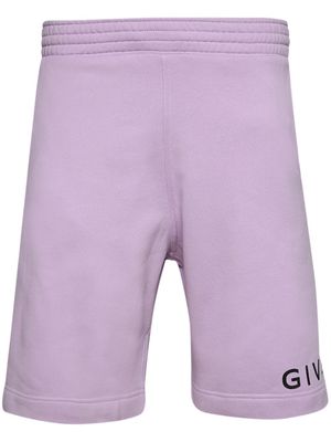 Givenchy logo-print cotton shorts - Purple