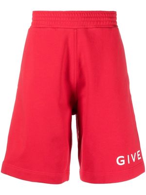 Givenchy logo-print cotton shorts - Red