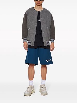 Givenchy logo-print cotton track shorts - Blue