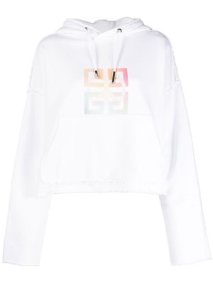 Givenchy logo-print cropped hoodie - White