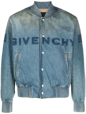 Givenchy - Logo-print Denim Jacket - Blue