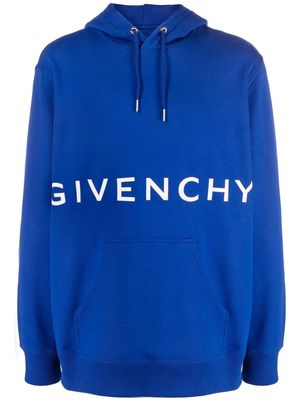 Givenchy logo-print drawstring hoodie - Blue