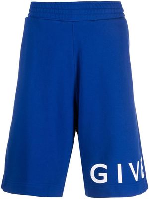Givenchy logo-print knee-length track shorts - Blue