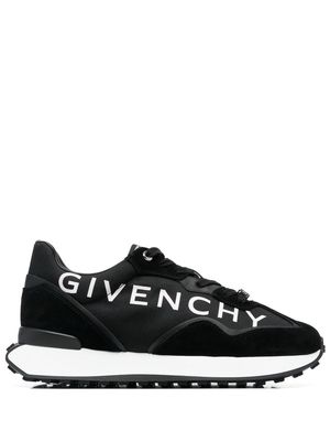 Givenchy logo-print panelled lace-up sneakers - Black