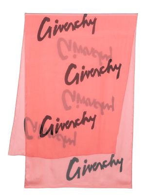 Givenchy logo-print silk scarf - Pink