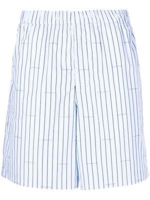 Givenchy logo-print striped cotton shorts - Blue