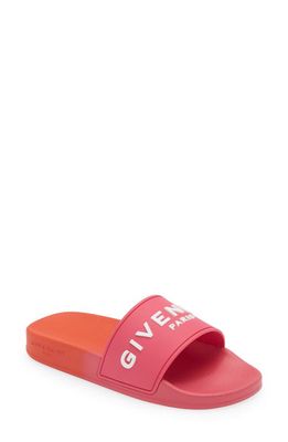 Givenchy Logo Slide Sandal in Pink/Orange
