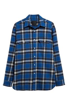 Givenchy Lumberjack Plaid Cotton Button-Up Shirt in Blue