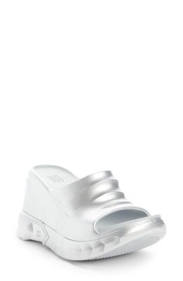 Givenchy Marshmallow Metallic Wedge Slide Sandal in Silver