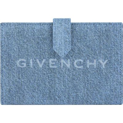 Givenchy Medium Logo Denim Bifold Wallet in Medium Blue at Nordstrom