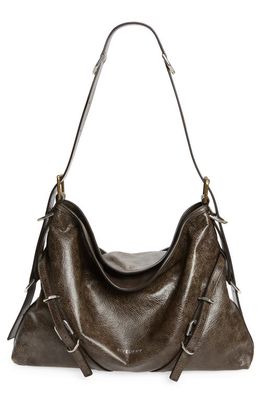 Givenchy Medium Voyou Calfskin Leather Hobo Bag in Walnut Brown