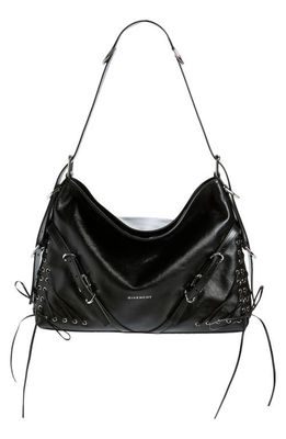 Givenchy Medium Voyou Leather Hobo Bag in Black
