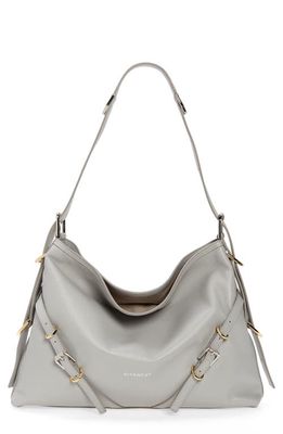 Givenchy Medium Voyou Leather Hobo in Light Grey