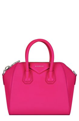 Givenchy Mini Antigona Leather Satchel in Neon Pink