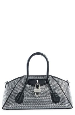 Givenchy Mini Antigona Stretch Crystal Embellished Handbag in Black