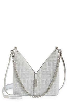 Givenchy Mini Cutout Crystal Embellished Shoulder Bag in Silvery Grey