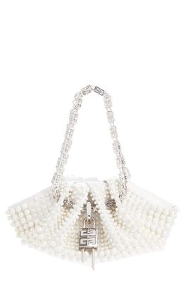 Givenchy Mini Kenny Imitation Pearl Top Handle Bag in Ivory