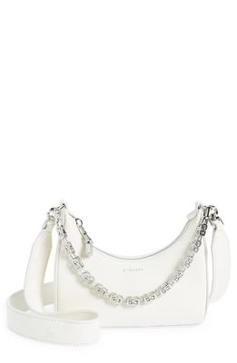 Givenchy Mini Moon Cutout Calfskin Leather Hobo Bag in Ivory