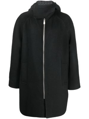 Givenchy monogram-print hooded coat - Black