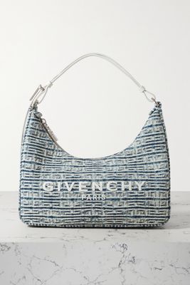 Givenchy - Moon Cut Out Small Leather-trimmed Denim Shoulder Bag - Blue
