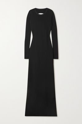 Givenchy - Open-back Cutout Knitted Maxi Dress - Black