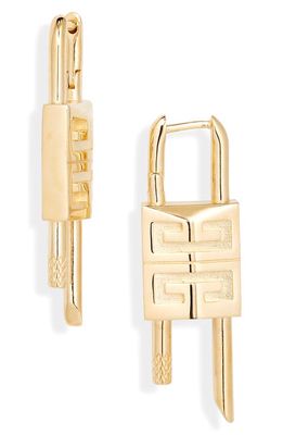 Givenchy Padlock Drop Earrings in Golden Yellow