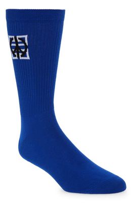 Givenchy Peace 4G Logo Cotton Blend Socks in 490-Blue/White