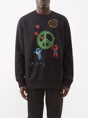Givenchy - Peace-print Cotton-jersey Sweatshirt - Mens - Black