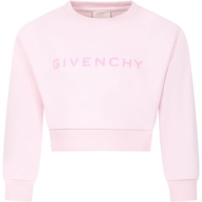 Givenchy Pink Sweatshirt For Girl With Logo