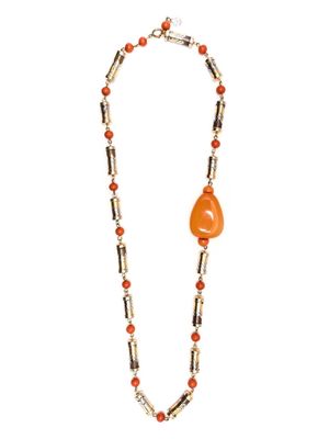 Givenchy Pre-Owned 1970s beaded chain necklace - Silver