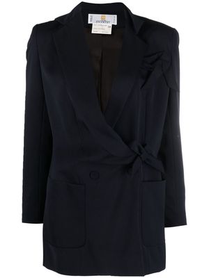 Givenchy Pre-Owned 1990s bow-detail double-breasted blazer - Blue