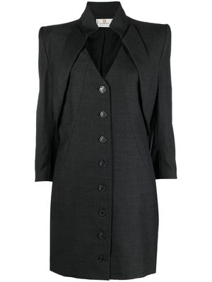 Givenchy Pre-Owned 1990s layered single-breasted coat - Black