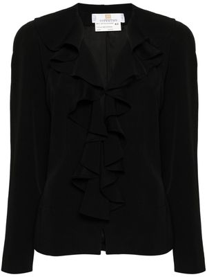 Givenchy Pre-Owned 1990s single-breasted ruffled jacket - Black