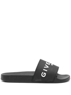 Givenchy Pre-Owned logo-embossed faux-leather slides - Black