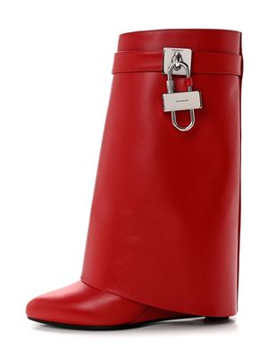 Givenchy Pre-Owned Shark Lock leather boots - Red
