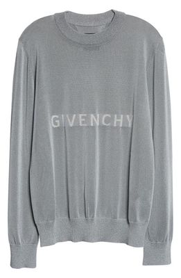 Givenchy Reflective Logo Crewneck Sweater in Medium Grey
