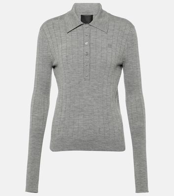 Givenchy Ribbed-knit wool-blend polo sweater
