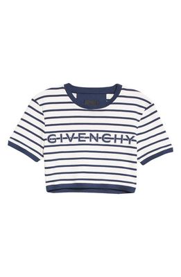Givenchy Ringer Crop Stripe T-Shirt in Navy/White