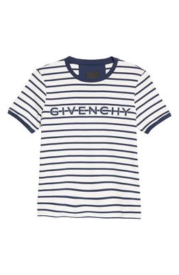 Givenchy Ringer Stripe Cotton T-Shirt in Navy/White