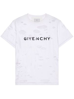 Givenchy ripped layered cotton T-shirt - White