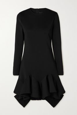 Givenchy - Ruffled Jersey Mini Dress - Black