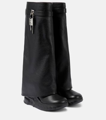 Givenchy Shark Lock Biker leather knee-high boots