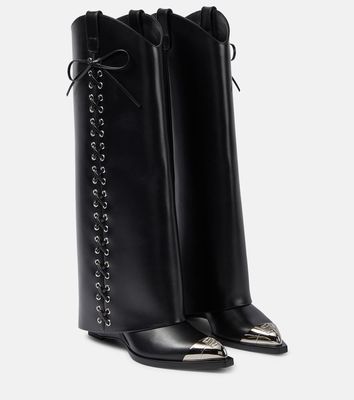 Givenchy Shark Lock Cowboy leather knee-high boots
