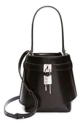 Givenchy Shark Lock Leather Bucket Bag in Black